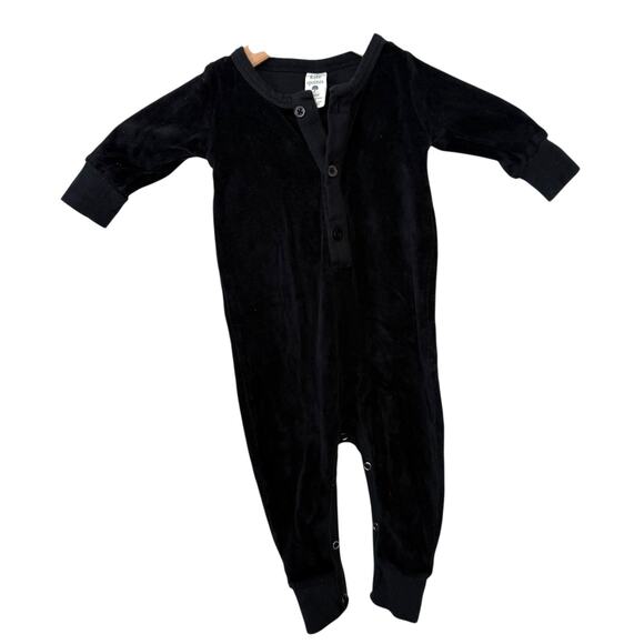 Kate Quinn Long Sleeve Sport Union Suit Velour One Piece Boys Black Size 6-12 M - Picture 3 of 7